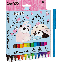 Фломастеры 12цв Devente Панда, Авокадо вентилир. картон 5081125/7 1/24