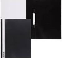 Папка скоросшиватель прозрачный верх с карманом 180/140мк Intex черный 1/12