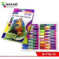 Масляная пастель 18цв 6-гран картон Mazai 7102-18 1/48