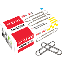 Скрепки 50мм 50шт deVente никелированные 4135340