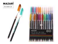 Набор гелевых ручек 24цв. блестки, неон, пастель Mazari 5484-24 1/10