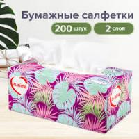 Салфетки бумажные в картонном боксе Laima 200л  
