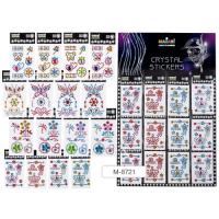 Стразы-наклейки Mazari 8721 набор 12шт ассорти на блистере 