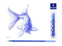 Стержень гелевый стираемые чернила игольч. синий 122мм 3шт Mazari 7922 1 1/50 