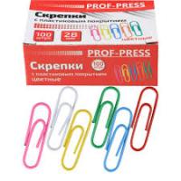 Скрепки 28мм Prof цветные 3138  1/10