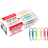 Скрепки 25мм Devente цветные 4135322 1/10