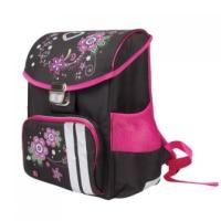 Ранец Brauberg 225418 черн/роз цветы с метал.замком