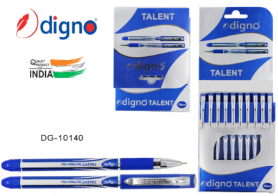 Масляная ручка Dingo Talent 10140 рез грип синие 1/10