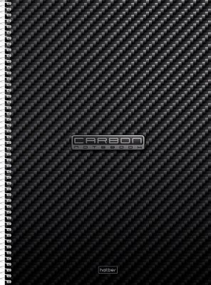 Книга д\зап А4 120л Хатбер гребень разделители soft touch "Carbon style 14359 1/15