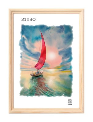 Фоторамка 21х30 дерево светлое со стеклом Zebra 1700 1/25