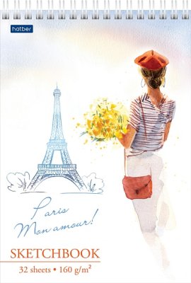 Блокнот для зарисовок Sketchbook А5 32л 160г Хатбер с эскизами 22169 "Beautiful