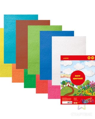 Цветной фетр А4 10цв 1мм DeVente яркий 8040681 1/100