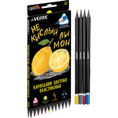 Карандаши 12цв deVente Juicy Black 3-гран мягкие 5022119 1/12
