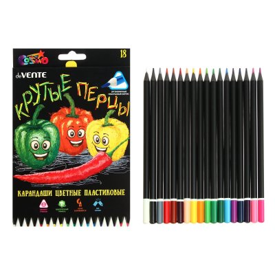 Карандаши 18цв deVente Juicy Black 3-гран мягкие 5023119