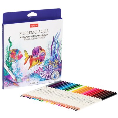 Карандаши акварельные 24цв Hatber 087448 1/6