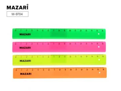 Линейка пласт. 16см deVente цветная 5091326/318, 5091031, Mazari