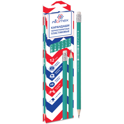 Карандаш ч\г Basir Alingar 655, MC-655, Attomex 5032108 пластик с ластик 1/12/144