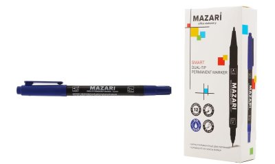 Маркер двухсторонний Mazari 15212 синий 0,5мм/1,5мм 1/12