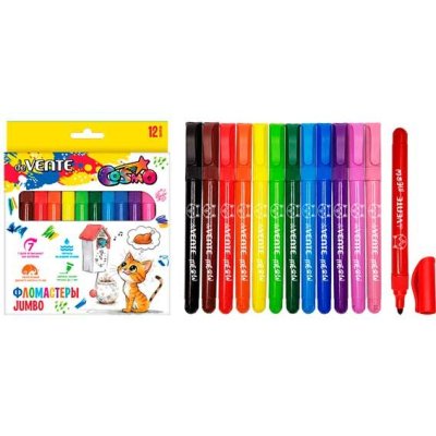 Фломастеры 12цв DeVente JUMBO 5081645 толстые 1/12