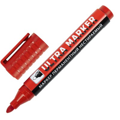 Маркер перм. Brauberg Ultra красный 152205 1/12