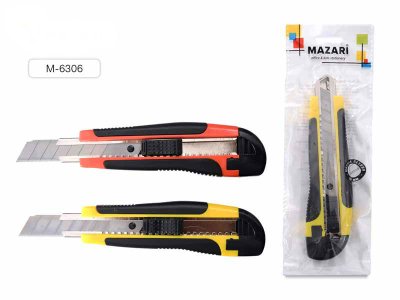 Нож канц. большой 18мм deVente 4090310, Mazari 6306 рез. вставки, метал. напр