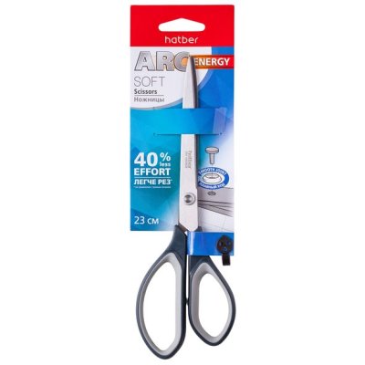 Ножницы Hatber soft 21,5см 061315 резин. вставки 1/12