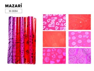 Бумага упаковочная металлизир, с узором 50х70см Mazari 9084 1/50