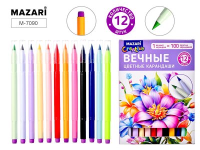 Карандаши "вечные" 12цв Mazari 7071