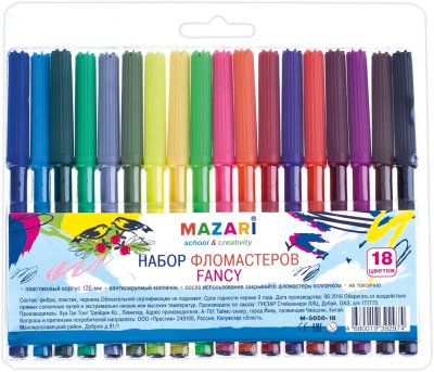 Фломастеры 12цв Mazari 5092-12 блистер вентил. уценка срок