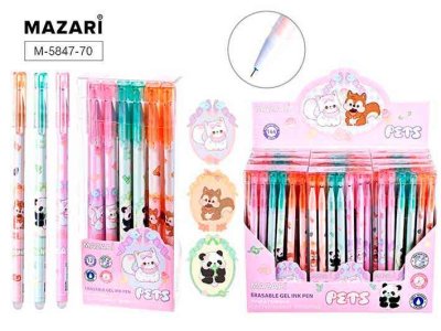 Ручка "пиши стирай" Mazari Pets 5847 исчезает при нагревании, трении 1/12