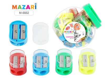 Точилка Mazari 6662 2 отв. с контейнером 1/35