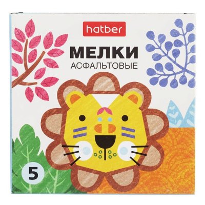 Набор мела для асфальта 5 цв Hatber "городок 072698, Нарисуй ка  арт.082954 1/40